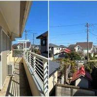 藤沢市辻堂元町三丁目の賃貸物件/バルコニーの正面に小さな神社。日常にちょっとしたご利益がありそうです