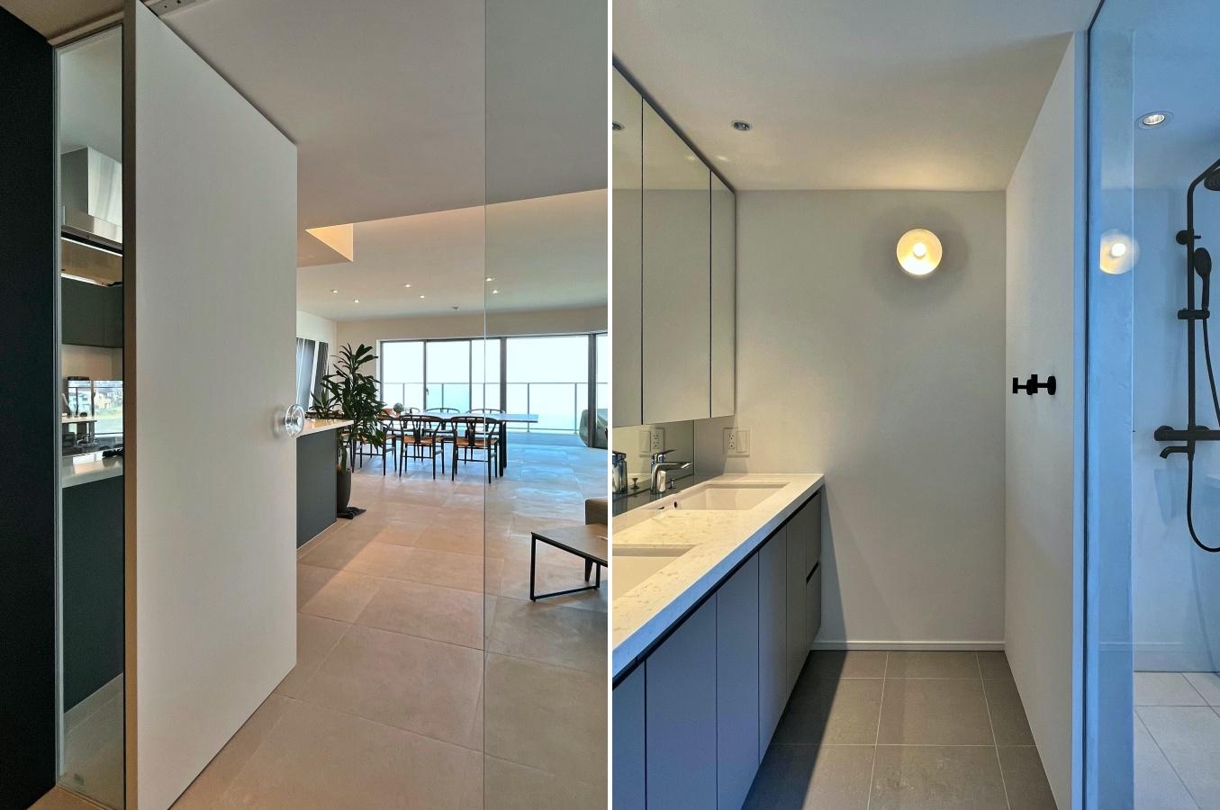 横須賀市秋谷一丁目の賃貸物件/壁面や扉の関係が素敵な設計だなと感じます（内装デザイン：studio YOCHI）