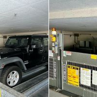 横須賀市秋谷一丁目の賃貸物件/現在の駐車区画（機械式ですがジープ（ラングラー）は車庫入れ可能でした）