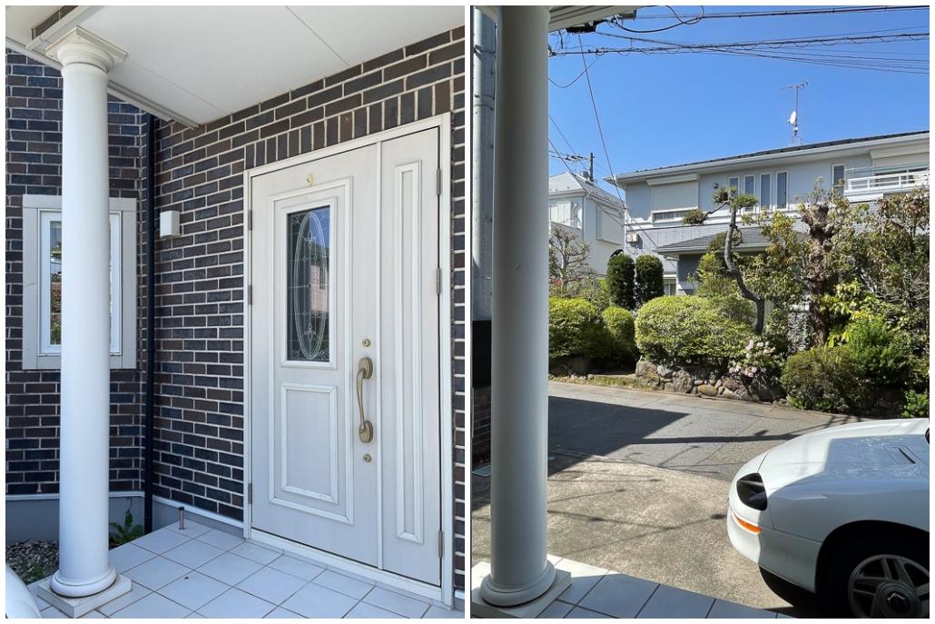 茅ヶ崎市東海岸一丁目の賃貸物件/玄関と前面