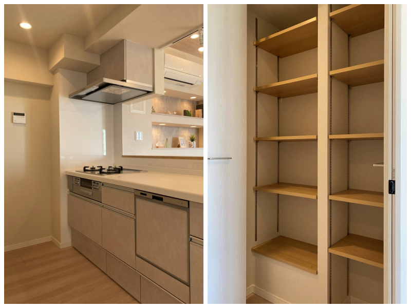 藤沢市片瀬海岸二丁目の売買物件/キッチン│廊下の収納