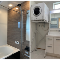 藤沢市辻堂五丁目の売買物件/浴室│洗面室には、都市ガス乾燥機「幹太くん」が付いていてうれしい