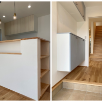 藤沢市辻堂五丁目の売買物件/キッチンまわりの造作棚│玄関