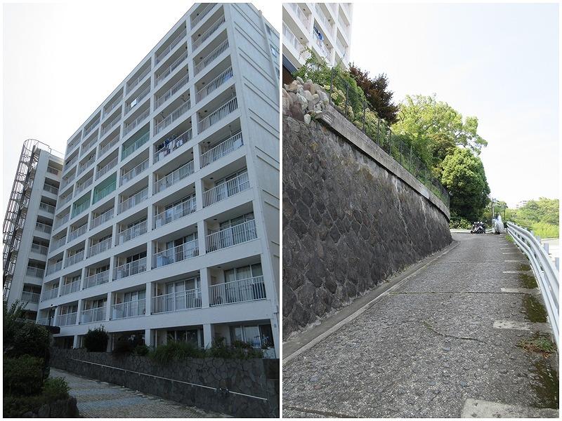 マンション全体|エントランスへの坂道