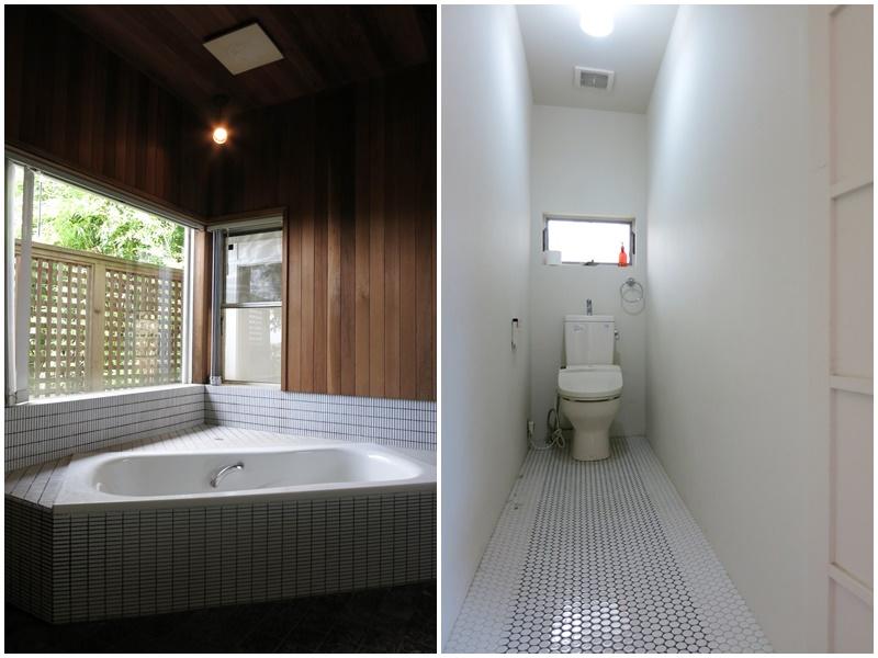 1階|窓付の風呂。トイレは2箇所あり。