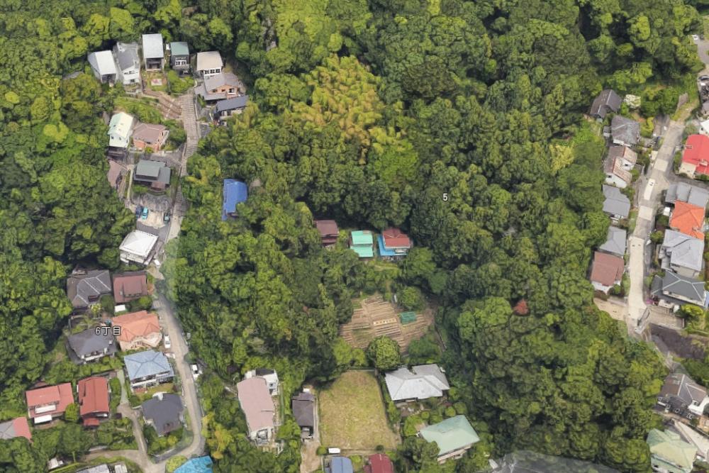 google earthより。画像中心3軒並びの右端です。この隔絶感、伝わりますか?