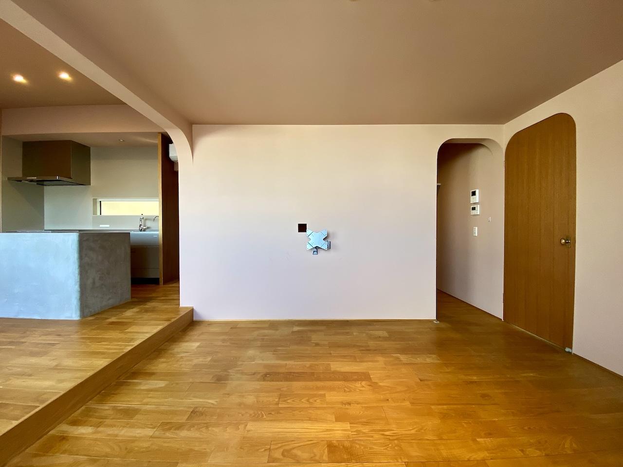 金沢市古府2丁目の売買物件/壁掛けテレビの裏にはウォークインクローゼットがあります