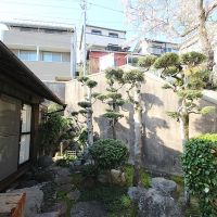 神戸市北区鈴蘭台北町の売買物件/母屋と附属建物2の間に隣地の桜を望む中庭