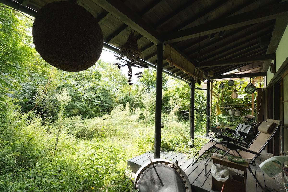 神戸市北区有野町唐櫃の売買物件/写真では雑草が伸びていますが、家庭菜園もできそうな庭