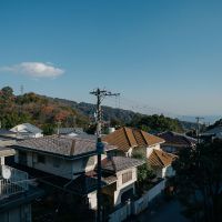 神戸市東灘区渦森台の売買物件/テラスからの風景山と街と