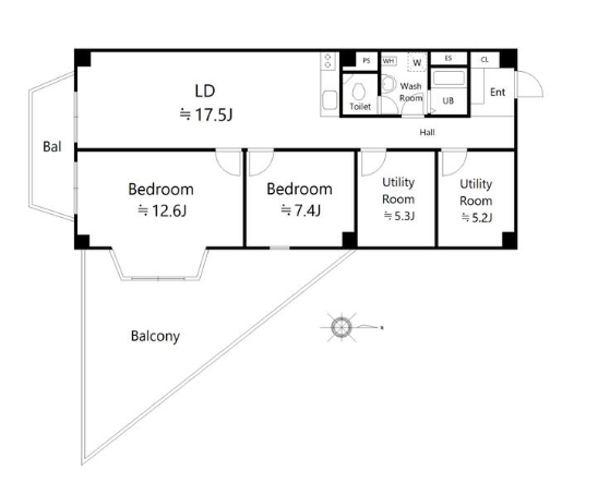 神戸市中央区北野町の賃貸物件/※図面と現状が異なる場合には、現状を優先するものとします。