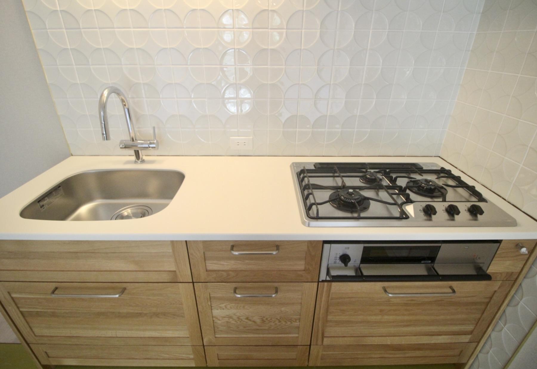 芦屋市楠町の賃貸物件/ハーマン製のガスコンロ。見た目だけでなく、使い勝手も優秀。