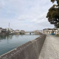 姫路市大津区吉美の賃貸物件/物件前は大津茂川が流れます