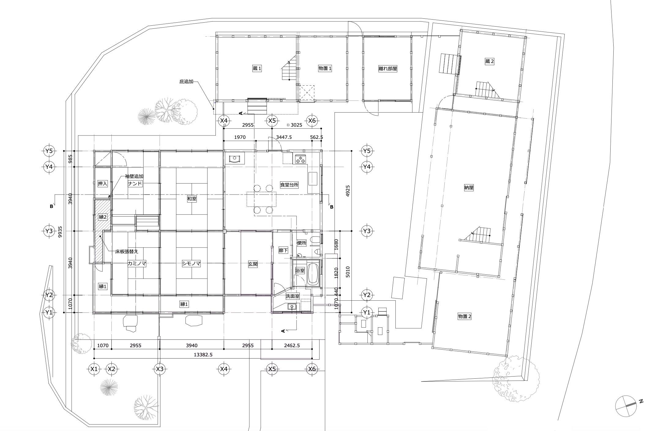 神戸市北区淡河町勝雄の売買物件/平面図（離れ、鶏舎を除く）