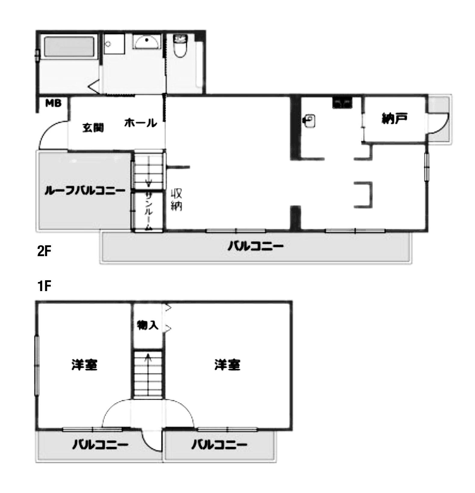 西宮市東山台の売買物件/玄関は2階です