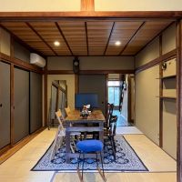 京都市下京区突抜2丁目357の賃貸物件/ここは来客時の応対やランチなんかに利用可能な共用間（1枚目の写真の庭側から）