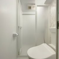 京都市下京区富小路通松原下る本上神明町463の賃貸物件/浴室はバスタブなしのシャワールーム。スリで区切られているので狭さはそこまで感じさせず。