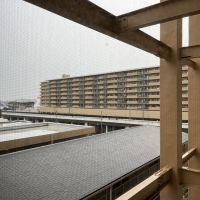 京都市中京区壬生朱雀町の売買物件/眺望は少しだけ障害物がありますが、十分抜けてます。この日はあいにくの雨。