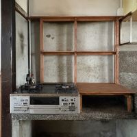 京都市北区紫野東舟岡町13-20の賃貸物件/2口のガスコンロと作業台が設置されています。（ガスコンロは残置物）