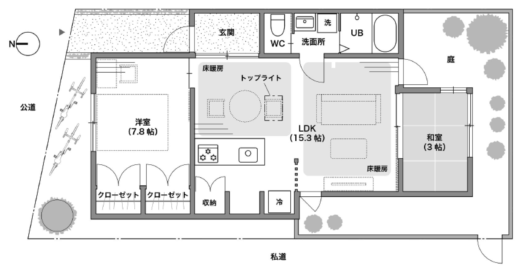 京都市北区紫野今宮町55の賃貸物件/※間取図は現況を優先させます