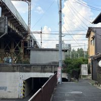 京都市南区大宮通八条上る塩屋町二丁目277の賃貸物件/正面に線路、その上に大宮陸橋。