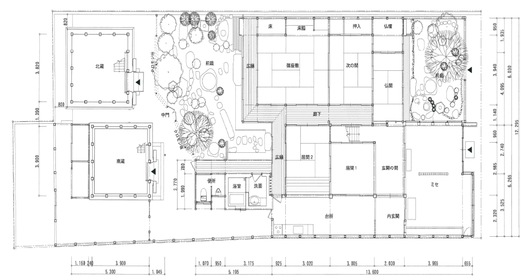 京都市上京区大宮通鞍馬口上る若宮堅町92番地の賃貸物件/1階図面。（2階図面は無し）