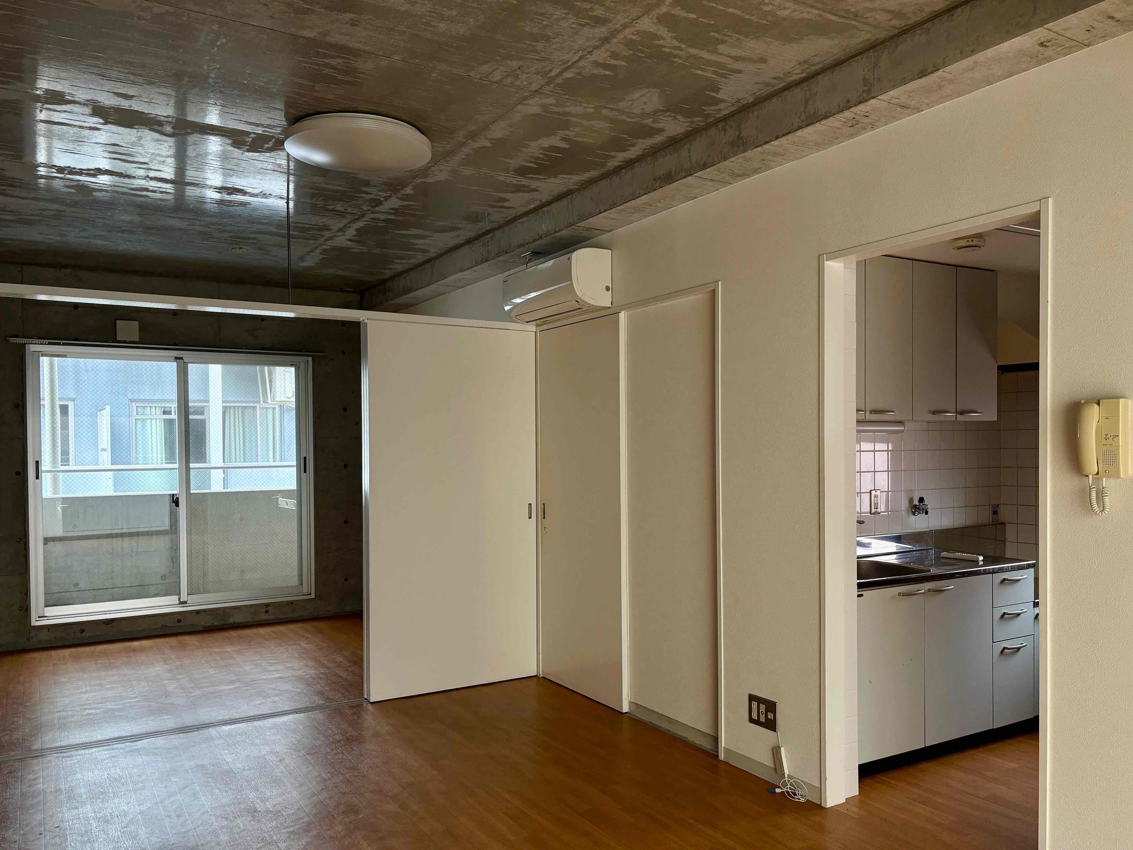 京都市中京区鍵屋町469の賃貸物件/キッチンと洗面所は隠せる位置関係