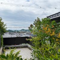 京都市左京区上高野西明寺山33ー10の売買物件/車庫上テラス。花火眺めながらバーベキューもお手の物