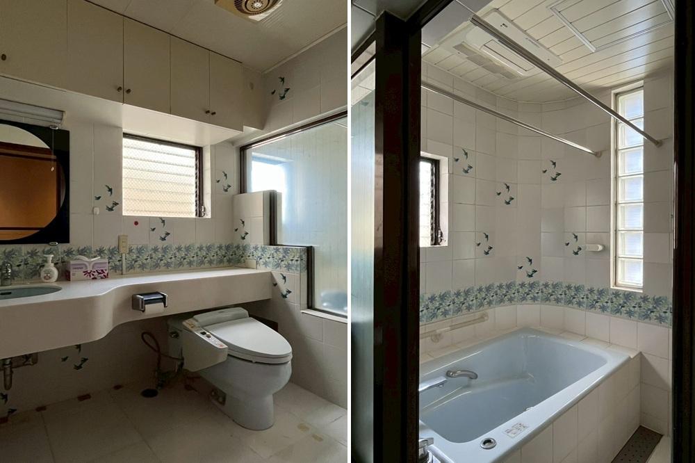 京都市北区紫竹上長目町25-1の売買物件/浴室は2階。雰囲気は良いがここも入れ替えたい。