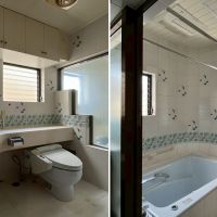 京都市北区紫竹上長目町25-1の売買物件/浴室は2階。雰囲気は良いがここも入れ替えたい。