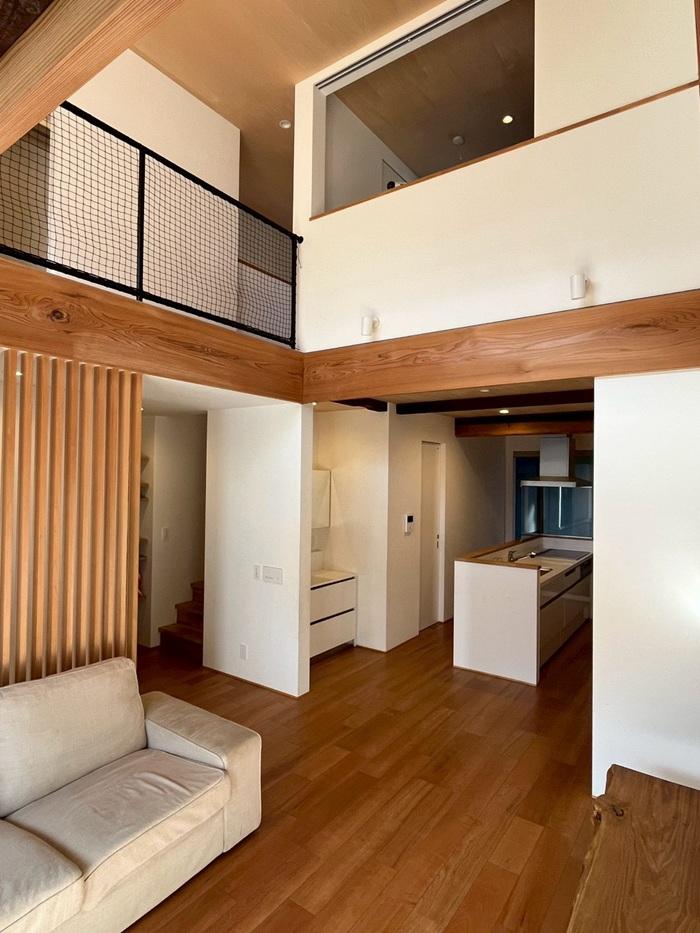 京都市北区紫竹上芝本町64の売買物件/2階で宿題中の子供達に、キッチンから「ご飯できたよー降りといでー」なんて声掛けも可能