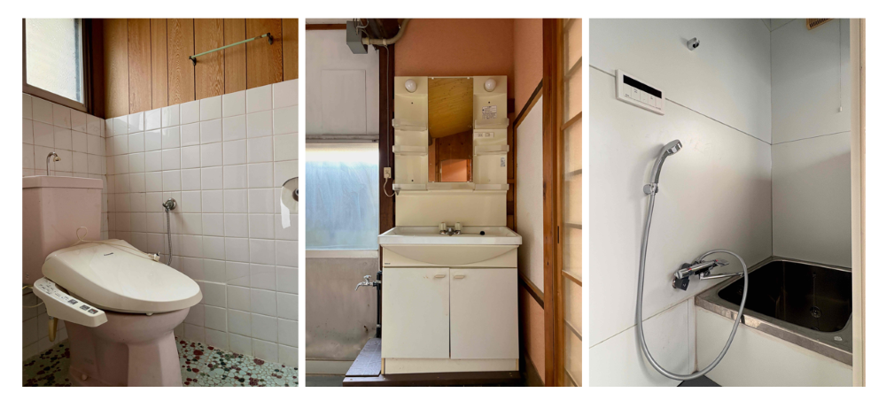 京都市北区紫竹上梅ノ木町2番地の賃貸物件/風呂とトイレはレトロなスタイル。ちなみに浴槽は足は伸ばせないスタイル