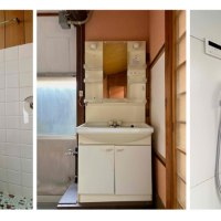 京都市北区紫竹上梅ノ木町2番地の賃貸物件/風呂とトイレはレトロなスタイル。ちなみに浴槽は足は伸ばせないスタイル