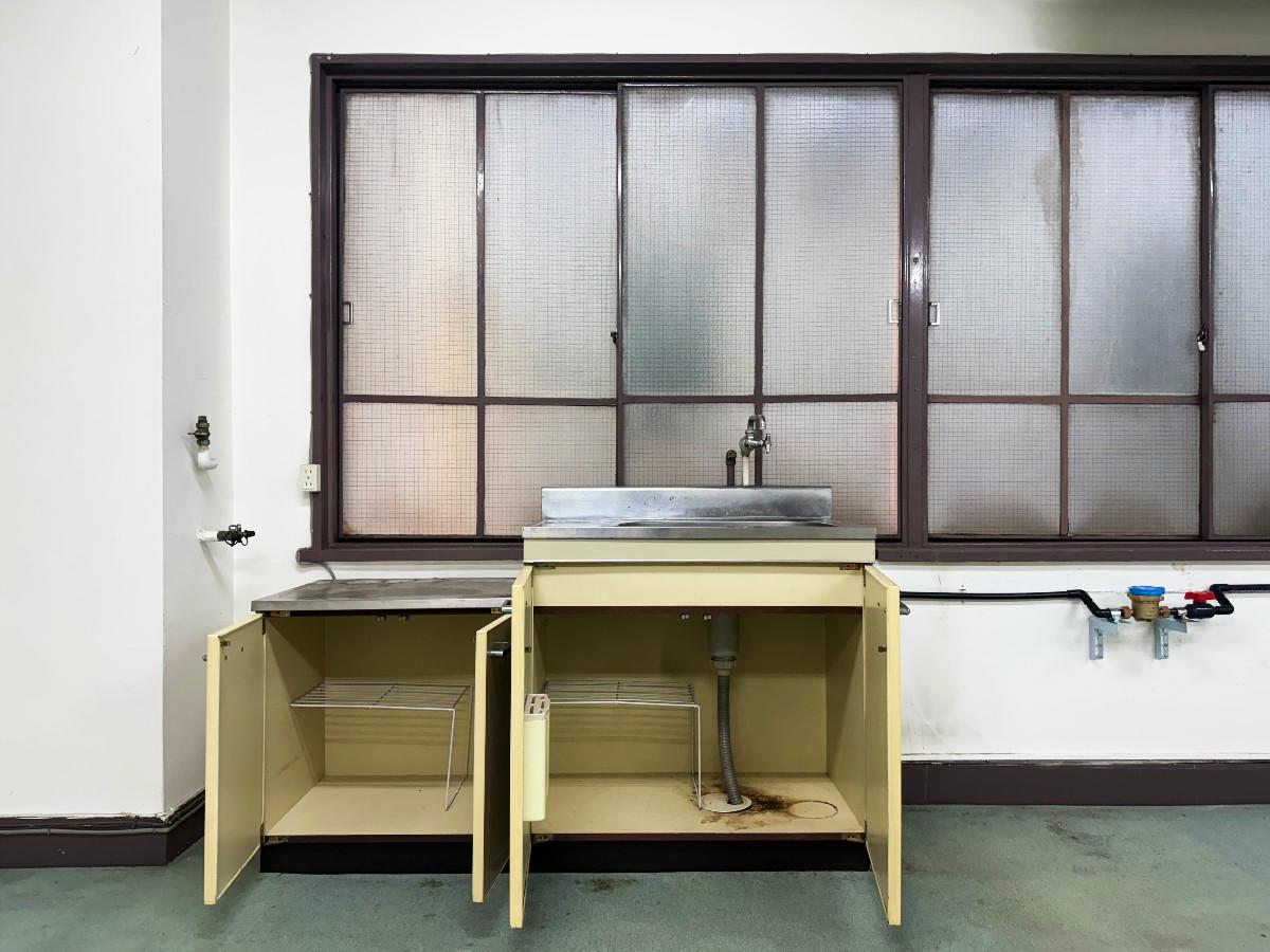 京都市下京区堀川通綾小路下る綾堀川町304-2 の賃貸物件/水回りはこんな感じです。給排水はミニマム。電気容量もミニマムだったので業種を選びます