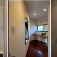 滋賀県大津市本宮二丁目の売買物件/水回りも嫌な印象はない。洗面脱衣場は建物の尖がった部分