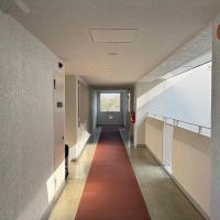 京都市上京区室町通一条下る薬屋町419の賃貸物件/共用廊下の雰囲気も素敵。正面にうっすら見える緑が御所です。