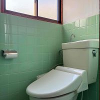 京都市左京区上高野石田町156-3の賃貸物件/トイレは便器のみ新調予定。ミントグリーンのタイルがナイス。