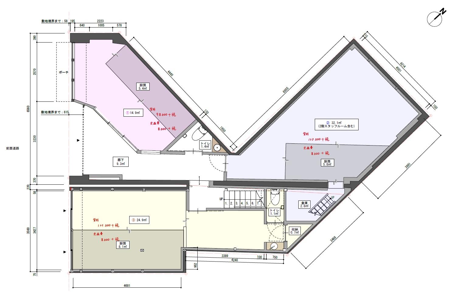 京都市中京区壬生馬場町30-13、30-20の賃貸物件/1階の平面図