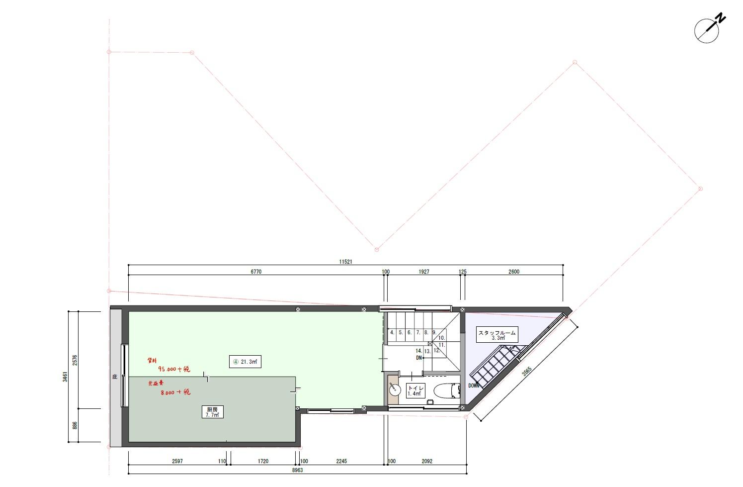 京都市中京区壬生馬場町30-13、30-20の賃貸物件/2階の平面図