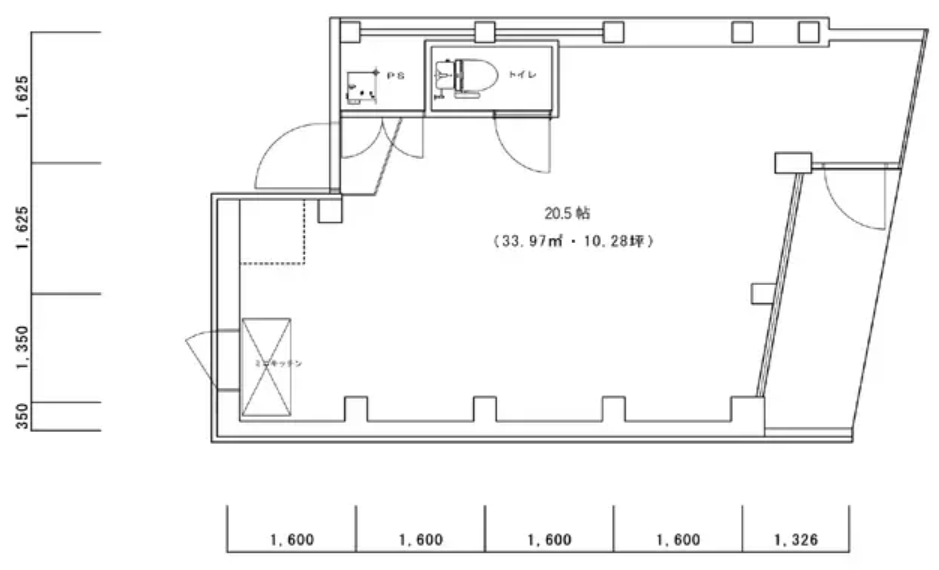 京都市下京区本塩竈町583-4の賃貸物件/4階オフィス仕様の図面