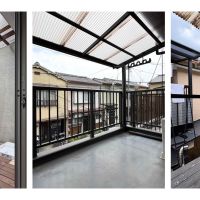 京都市右京区太秦和泉式部町3-43の賃貸物件/1階ウッドデッキ｜2階洋室のベランダ｜2階和室のベランダ