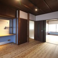 京都府京都市上京区丸太町通黒門東入藁屋町の賃貸物件/白とブルーの壁は全てペイント