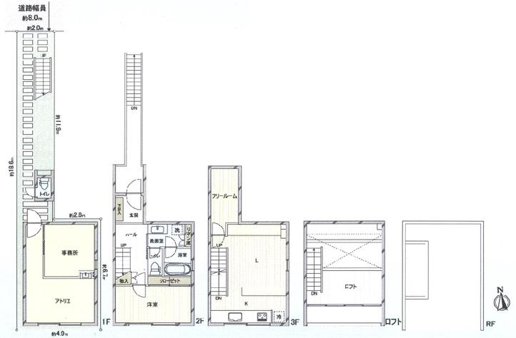 大阪市中央区森ノ宮中央2の売買物件/屋根上は設備置き場