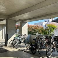 箕面市箕面3丁目の売買物件/陽が差し込むと駐輪場まで美しい