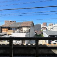 大阪府大阪市東住吉区北田辺1丁目の賃貸物件/窓からの眺め。この手すりもいいです。（高欄と呼ぶらしい）