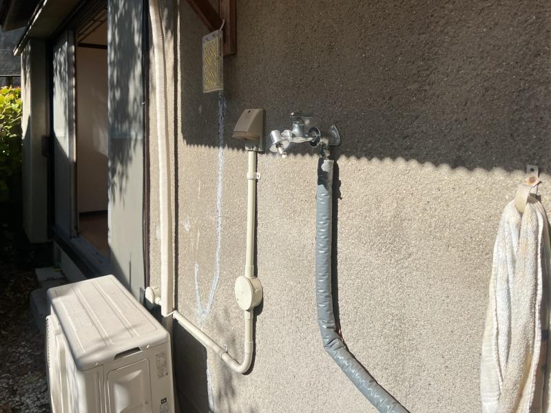 大阪市都島区大東町2丁目 の賃貸物件/洗濯機置き場も庭にあります。