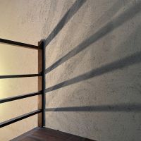 大阪市住之江区東加賀屋2丁目の賃貸物件/左官仕上げの壁に、移し出される影。