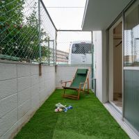 大阪府豊中市上新田の売買物件/もちろん外干しもOK。プライベートな庭でお風呂の後に一服みたいなこともあり得そう。