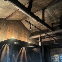 大阪市東住吉区今川4の賃貸物件/抜かれた天井。照明も相まって、迫力があります。