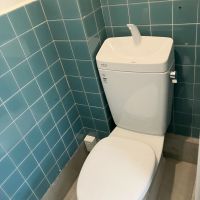 大阪市天王寺区城南寺町の賃貸物件/トイレ。青いタイルが可愛い。